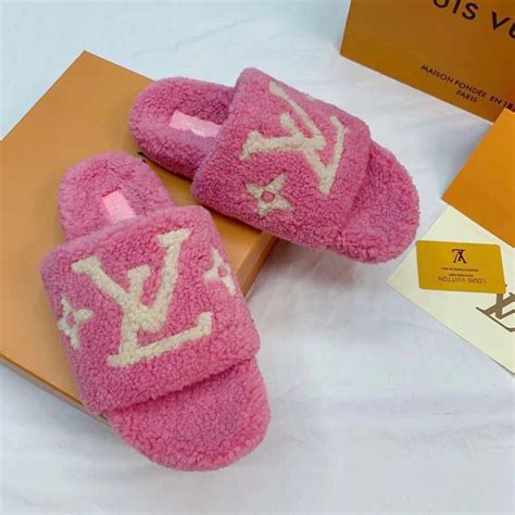 lv furry slides|Louis Vuitton Fur Slides .